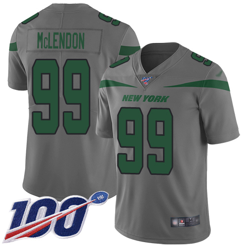 New York Jets Limited Gray Men Steve McLendon Jersey NFL Football #99 100th Season Inverted Legend